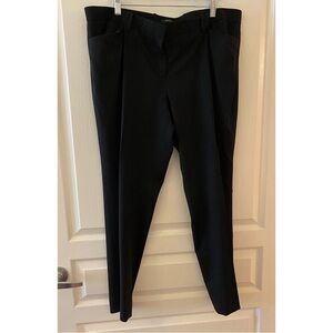 LAFAYETTE 148 NW Wool Classic Skinny Pleated Trouser Pants in Black